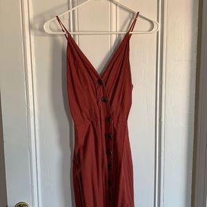 Urban outfitters Amber rust pink button front midi dress